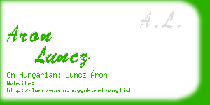 aron luncz business card