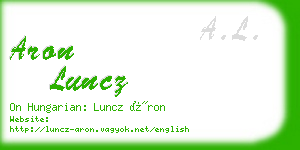 aron luncz business card